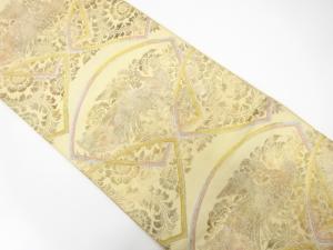 アンティーク 地紙に孔雀・花模様織り出し袋帯(材料)